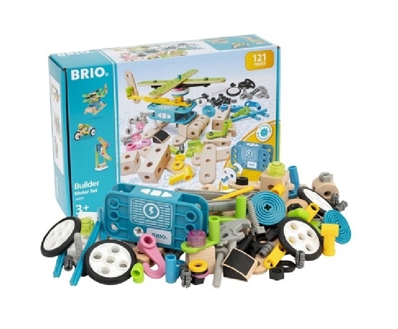 BRIO Builder Zestaw z Silniczkiem dla Małych Inżynierów 120 elementów