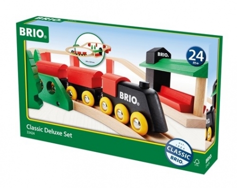 BRIO World Drewniany Zestaw Kolejki Deluxe Classic 25 el.
