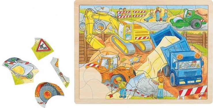 Drewniane puzzle Plac budowy Goki